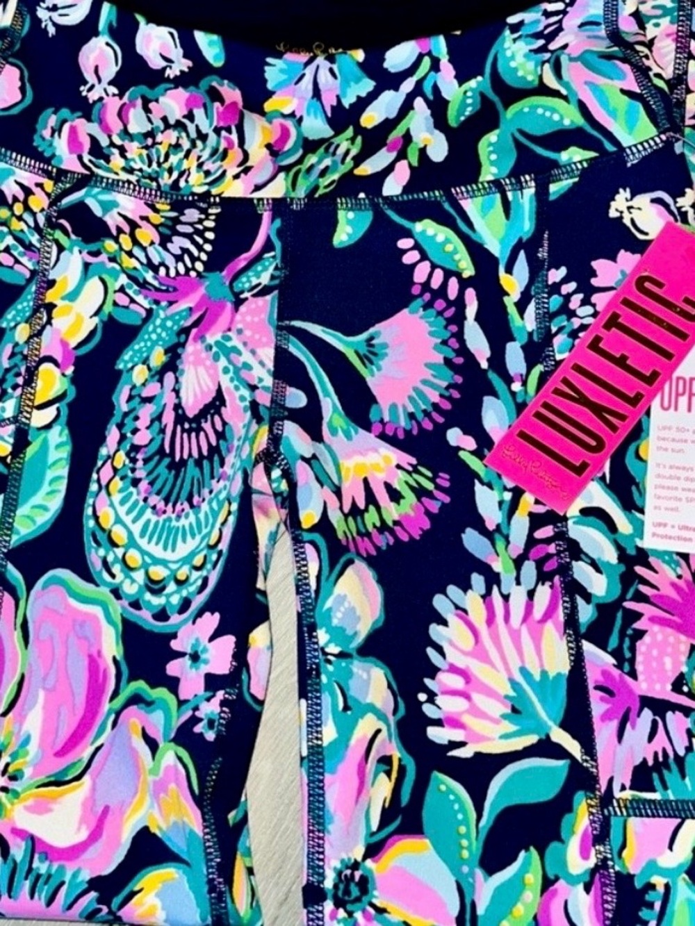 Lilly Pulitzer Luxletic Navy Floral High-Rise athletic pant. NWOT - Picture 3 of 5